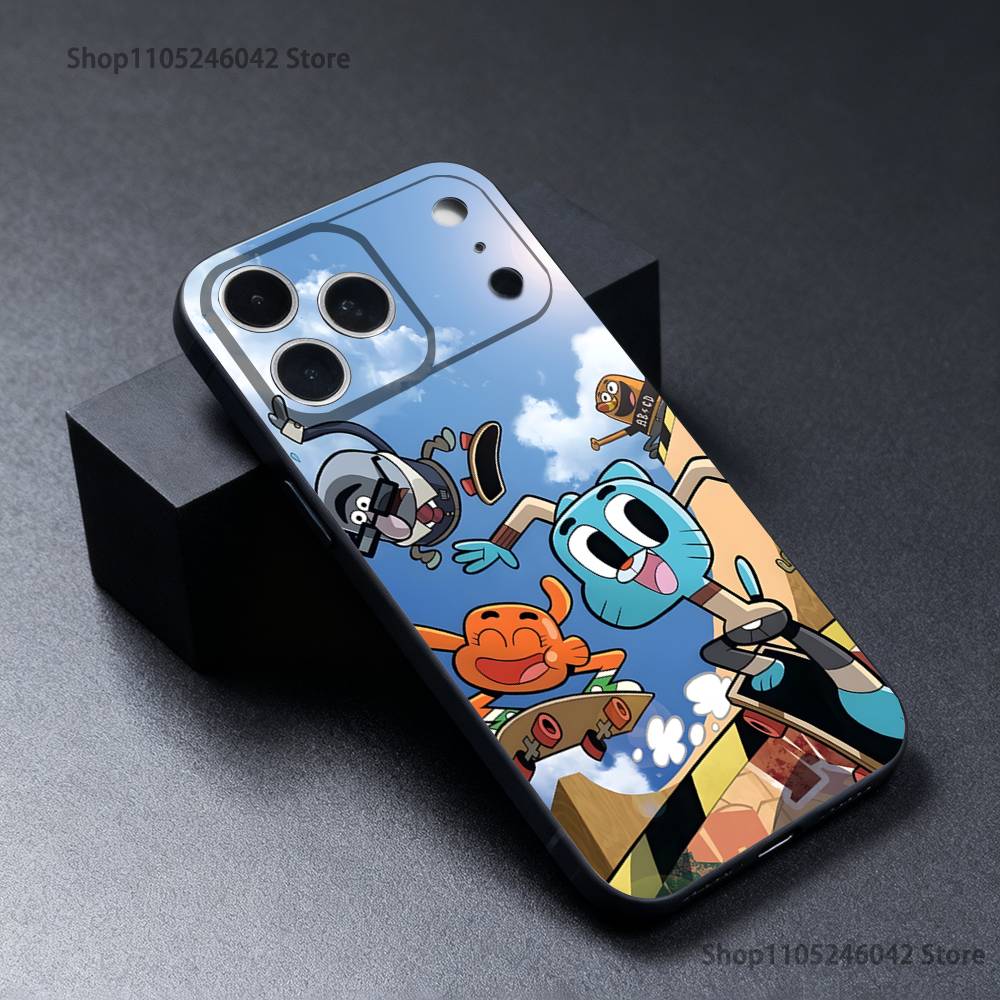 G-Gumballs And D-Darwins Wear-resistant Phone Case For iPhone 17,16,15,14,13,12,11,Pro,Max,Plus Black Soft Cover