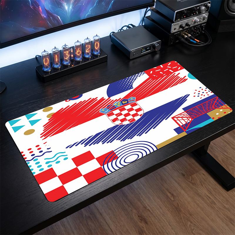 Croatia Football Crest Mouse Pad, Extended Non Slip Rubber Desk Mat for Gaming Office Laptop Fan Gift