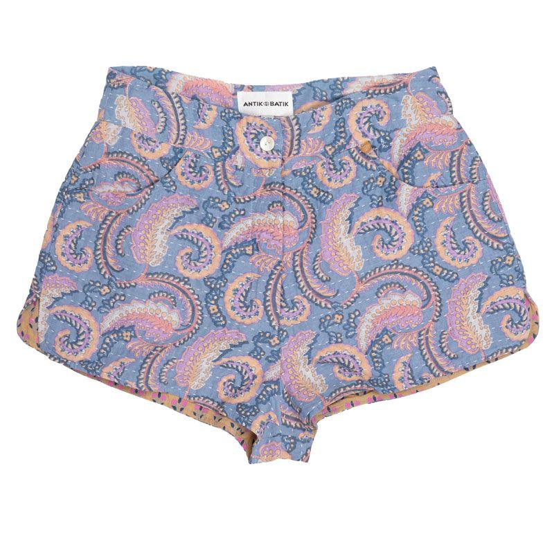 

Женские шорты цвета «петроль» с кашемировым узором ANTIK BATIK S
