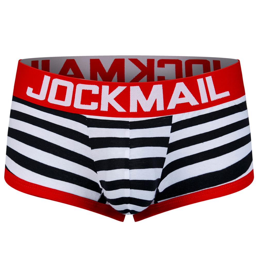 Boxer JOCKMAIL Brand Cotton Material Open Back Style Men's Underwear Clashing Colours Casual Sports Sexy Open Buttocks Underpants