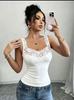Spicy Girl Lace Trim Solid Color Slim Camisole