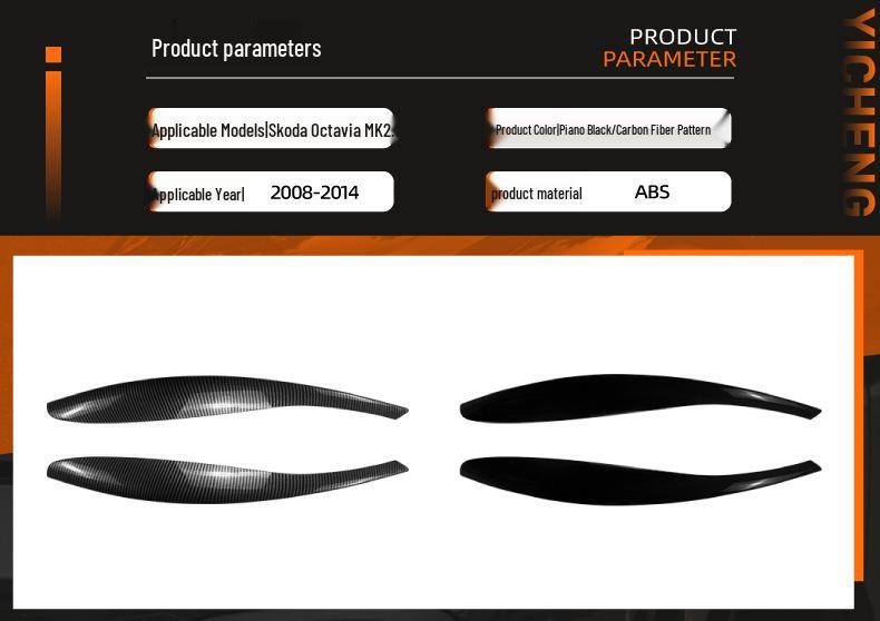Headlight Eyelid Stickers for 2008-2014 Skoda Octavia MK2.5