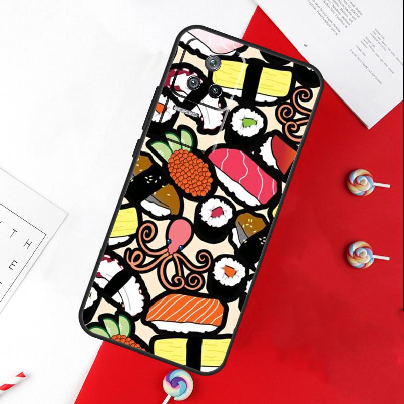 Sushi Maki Rice Kitchen Food Cute Cover For Xiaomi 11T 12T 13T 14T Pro 13 14 15 Ultra POCO X7 Pro X3 X5 X6 F5 F6 M6 Pro Case