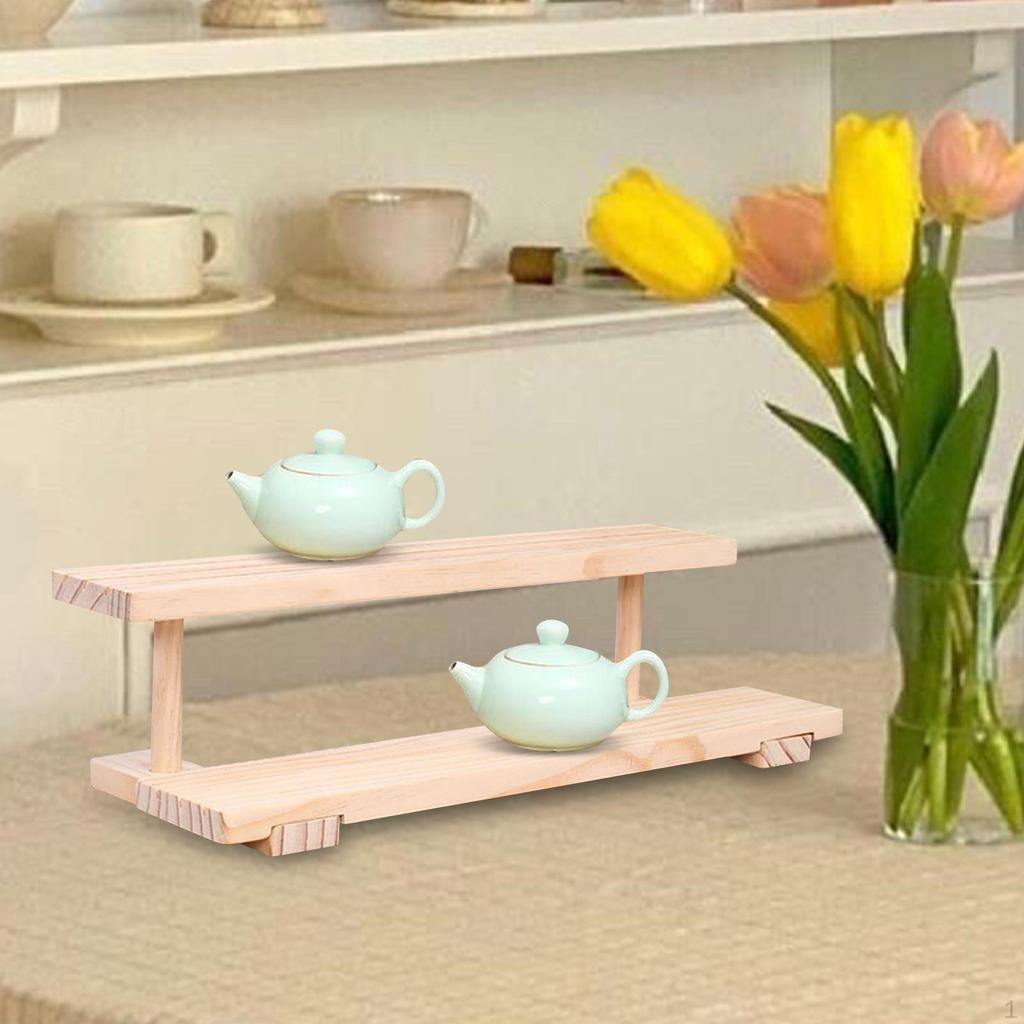 Holz Display Erhöhung Schmuck Organizer Ständer Aufbewahrung Schreibtisch Sammlerstücke Ständer Vitrine