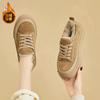 Black platform canvas shoes women's autumn new versatile round head explosive muffin heightening casual board shoes