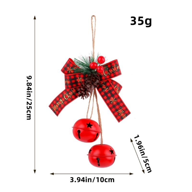 Holiday Bowknot Iron Craft Bells Delicate Iron Crafted Bells with Bowknot for Christmas Tree and Window Decoration
