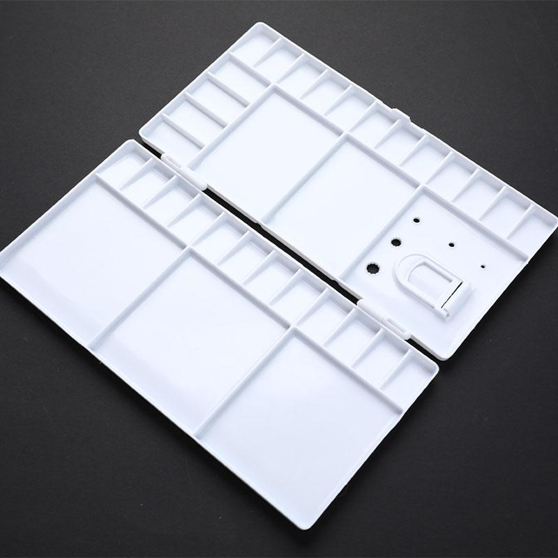 Watercolor Palette Folding Paint Tray Plastic Painting Pallet With 33 Compartmen
