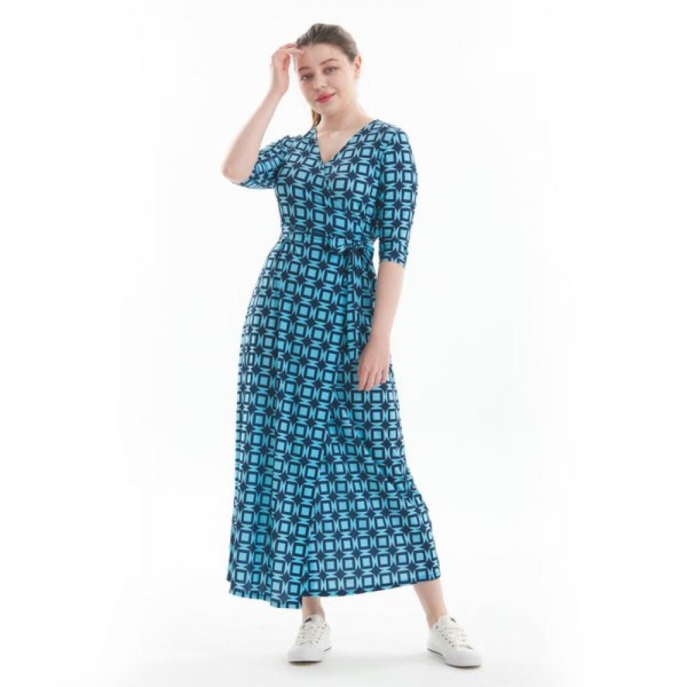 Lipbbam Creora Romona 3 4 Sleeve Long Wrap Dress Ldm10hn01