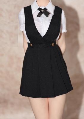 Scale Action Figure Compatible with TBLeague Body GS Style Beautiful High School Girl JK School Style High Waist Overalls Shot Skirt Shirt and Tie Not