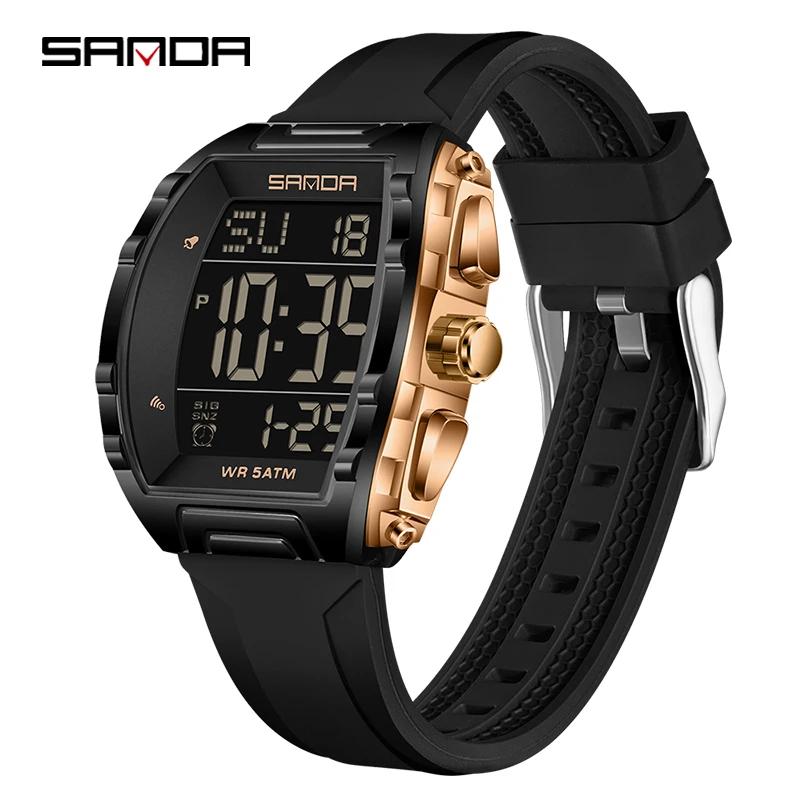 New Fashionable Luxury Men's Sports Electronic Watch Waterproof Countdown Calendar Night Light Men's Electronic Wristwatch