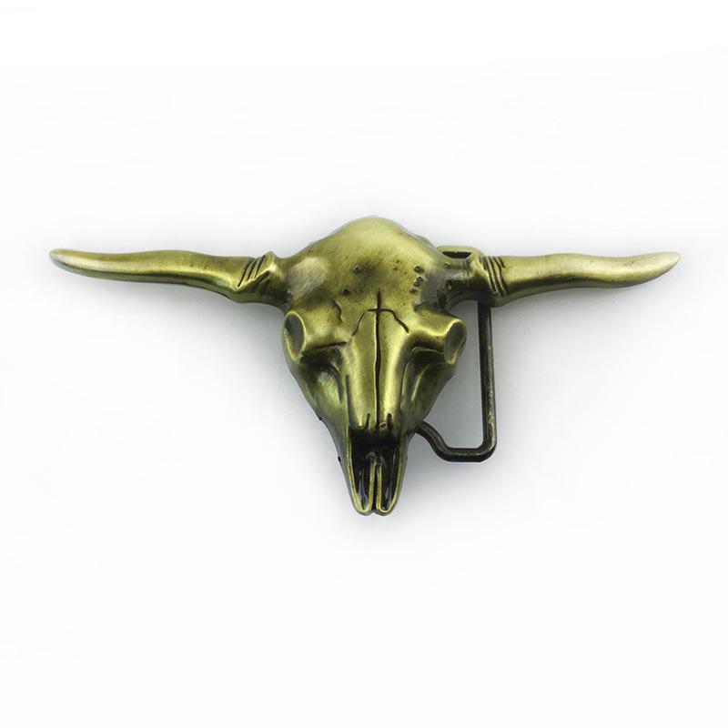 3D Bull Head Cowboy Leather Belt Buckle, Ethnic Style Alloy Plate for Pants