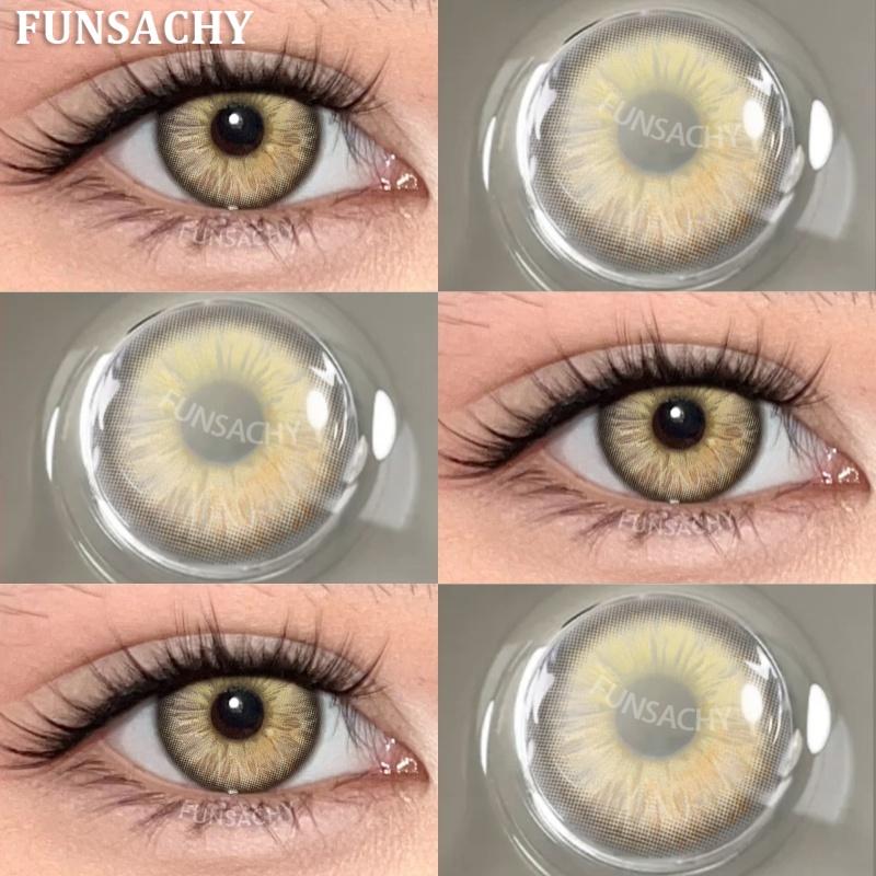 FUNSACHY 1 Pair Blue Natural Colored Eye Lenses Gray Fashion Lenses Brown Eye Lens Green High Quality Cosmetics Color Contacts
