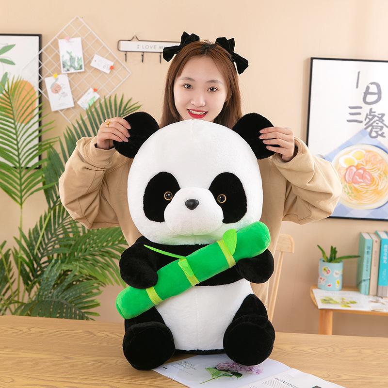Panda Doll Plush Toy National Treasure Simulated Little Panda Doll Hug Bamboo Rag Doll Children's Birthday Gift