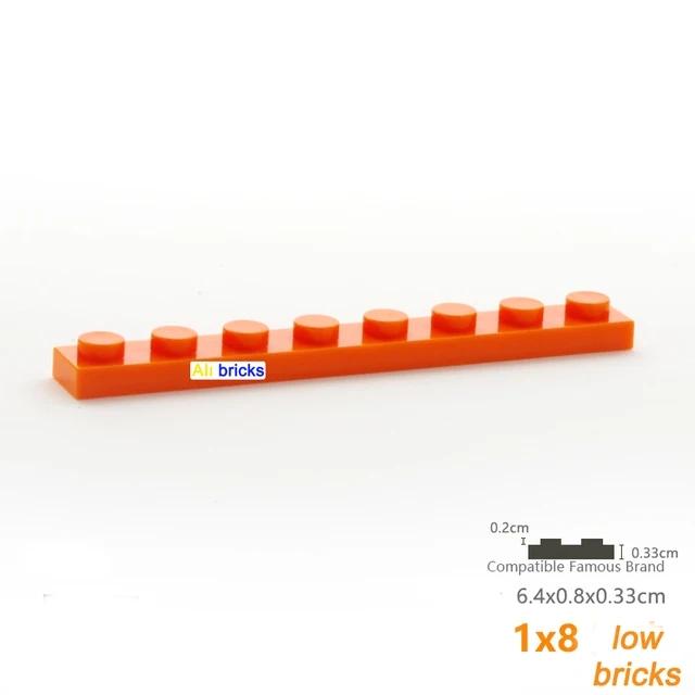 20Pcs MOC 3460 Plate 1 X 8 Brick Parts Building Blocks Particle DIY Kids Brain Game Assmble Toy Birthday Gift