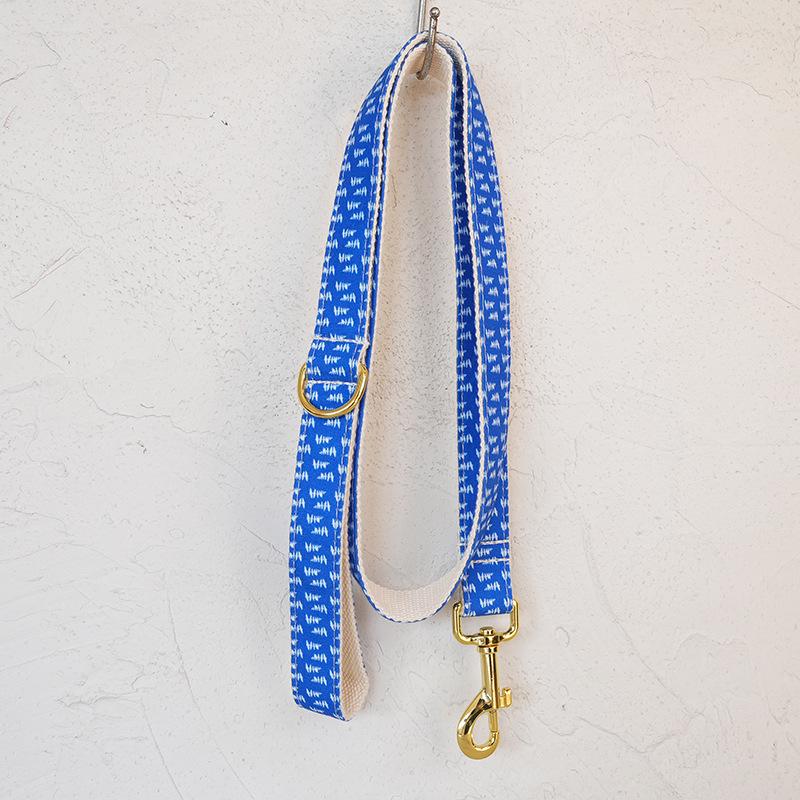 MUTTCO Blue Sea Forest Pet Collar & Leash Set with Gold Buckle - UDC-155B. M