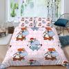 Cute Cows Duvet Cover Set Kawaii Farm Animal Bedding Set Microfiber Floral Comforter Cover Twin King For Kids Boys Girls Decor
