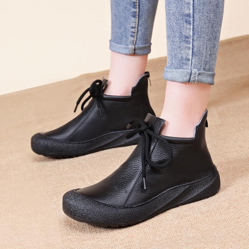 2026 Women's Ankle Boots Flats Fashion Dress Shoes Lace Up Casual Woman Sport Shoes Winter Cozy New Walking Mujer Chelsea Boots
