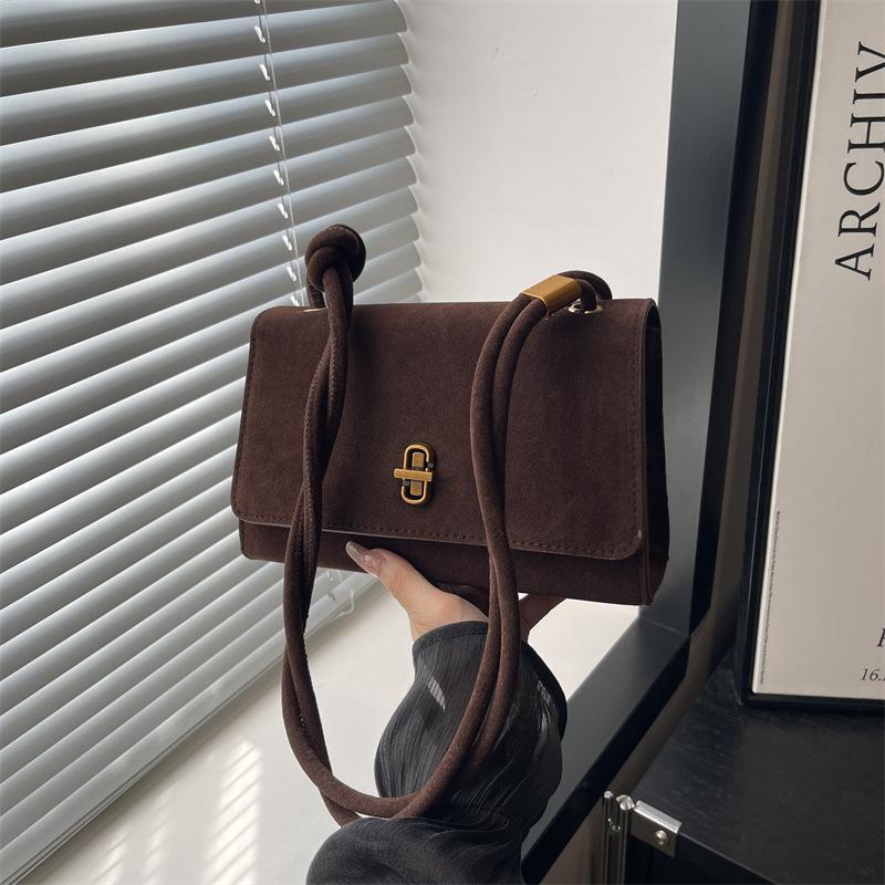 Fashion underarm bag women's autumn new trend oil wax leather shoulder bag niche simple casual women's bag