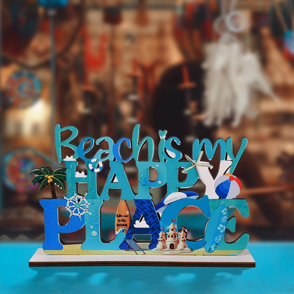 Nautical Marine Table Ornament Wooden Boat Beach Letter Decor Coastal Wall Desktop Decoration For Home Bar Miniature Crafts