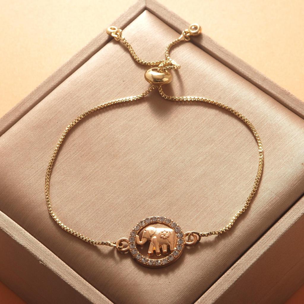 Verstellbares Einfaches Mode Strass Elefant Armband für Damen