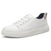 82175 Men'S Shoes Board Shoes White Shoes Spring Low-Top Cowhide Surface Flat-Soled Handmade Casual Shoes Sports Shoes