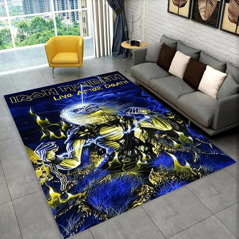 3D I-Iron-M-Maidens Metal Musik Teppich Teppich für Wohnzimmer Schlafzimmer Dekor, Kinder Spiel Rutschfest Dekoration für Sofa Fußmatte Geschenk