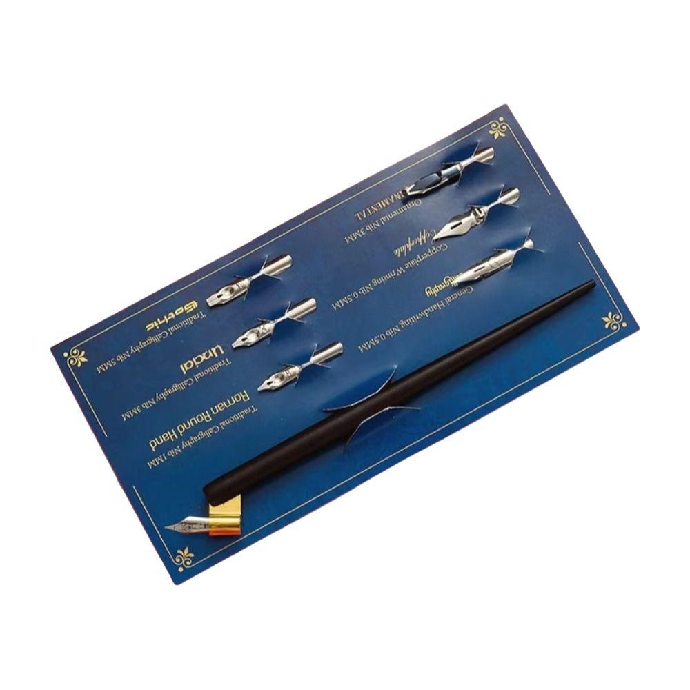 Stainless Steel Tip Dip Pen Kit With Holder Comic Dip Pen Portable Signature Pen  Students