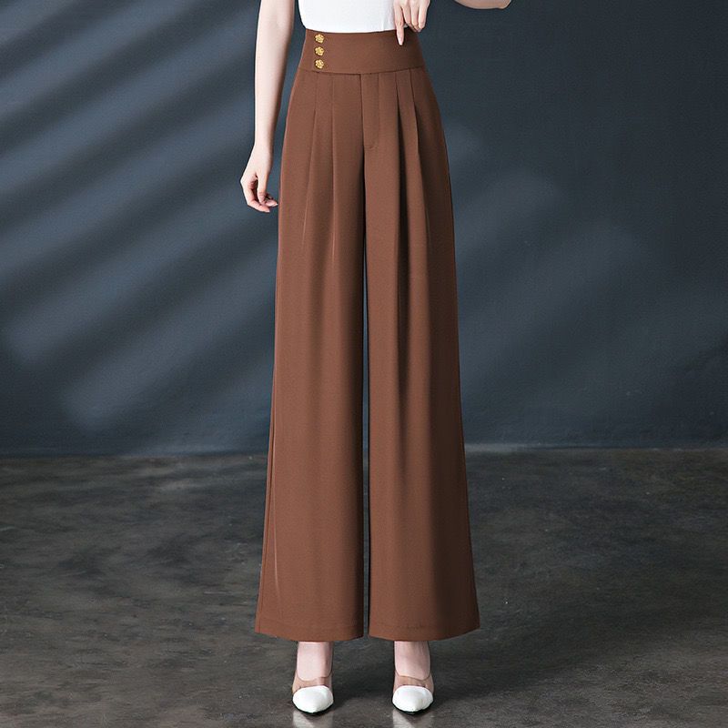 

2025 Универсальные ниспадающие брюки с высокой эластичностью для женщин среднего возраста с высокой талией большого размера, весенне-летние повседневные XL