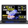 Notebook s MS Windows Intel N150 12. Plný až Numerický Černý Office, 11, 15,6palcový, Generace, HD, 3,6 GHz, Klávesnice, Kamera, Wi-Fi 5, (SSD 1TB,