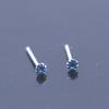 Boxed Copper-Plated Imitation Silver 2mm Rhinestone Stud Earrings in Korean Style (20 Pairs)