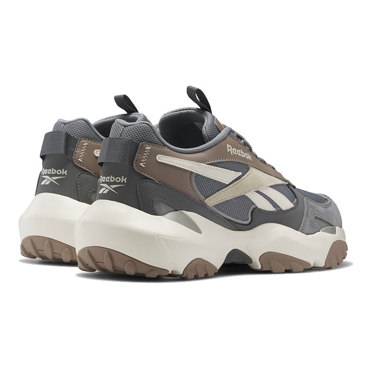 Reebok Fluffipuff Leather Comfortable Trendy Low-Top Dad Shoes Unisex Sneaker Gray Brown HP7724