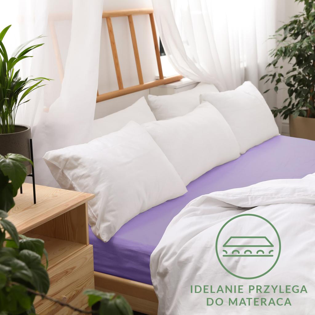 Fitted sheet 120x200 jersey 100% COTTON light purple