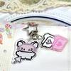 INS Trendy Pixel Cartoon Acrylic Keychain 4 Styles Retro Flip Phone Dolphin Rabbit Pendant for Teen Backpack Decor