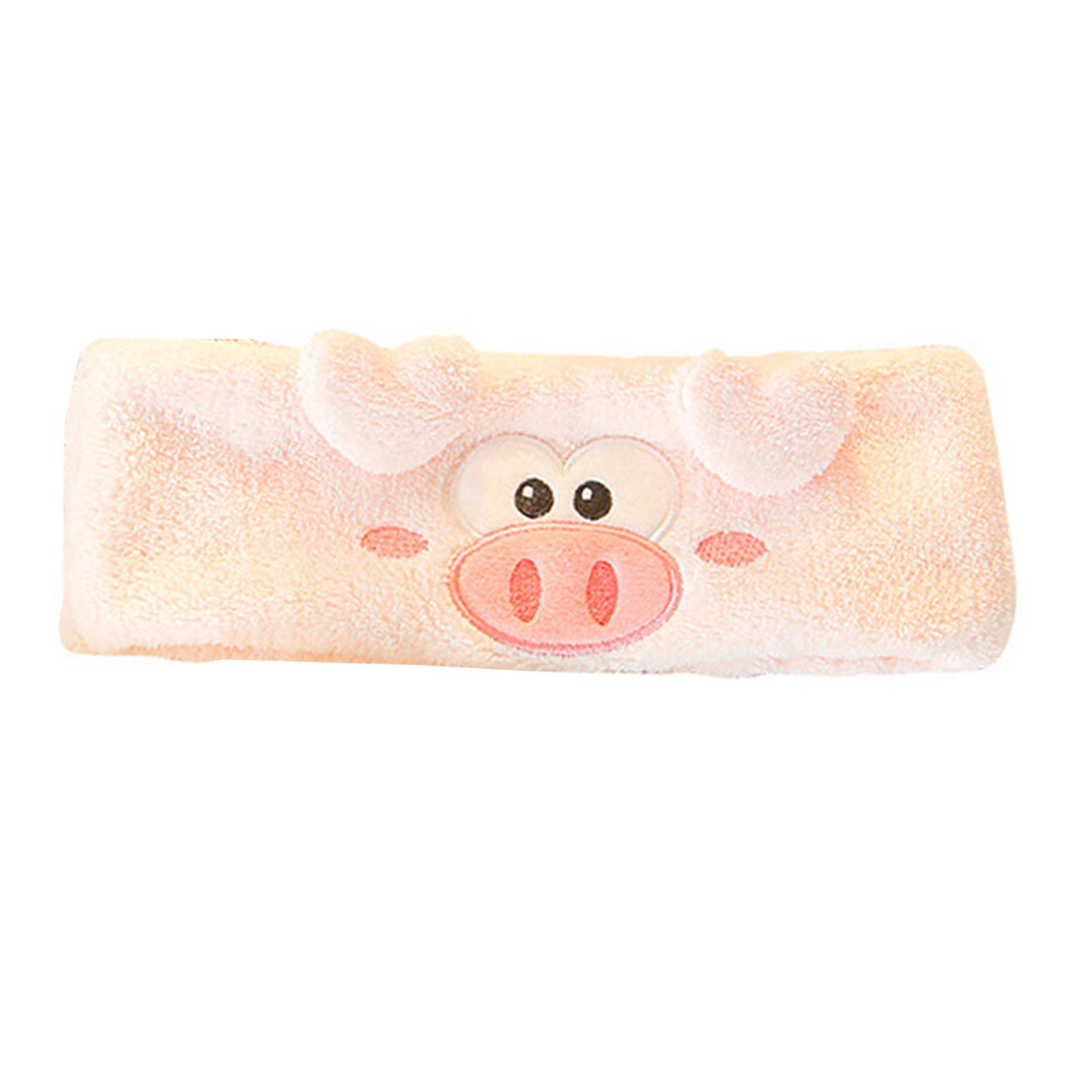 

Women Plush Hairbands Headband Lovely Piggy Plush Headband Wash Face Hairband Women Hairband Turban 1 рожевий