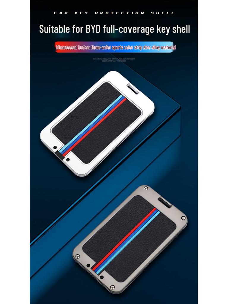 High-End Aluminum Alloy Key Cover for BYD Han EV, Qin, Song Pro, and Han DM