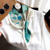 Retro Oil Painting Skinny Silk Scarf Women Foulard Neckerchief Lady Bag Ribbon Office Soft Satin Neck Hands Tie Female Hairband