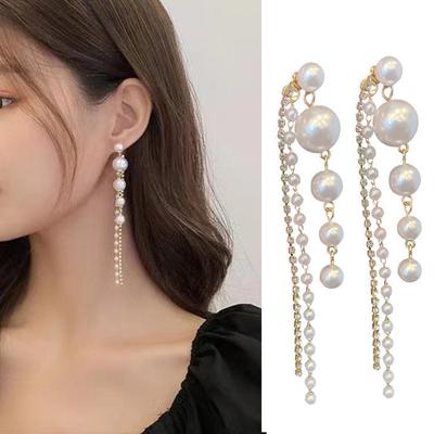 Charming Tassel Earrings Beaded High-end Dress Up