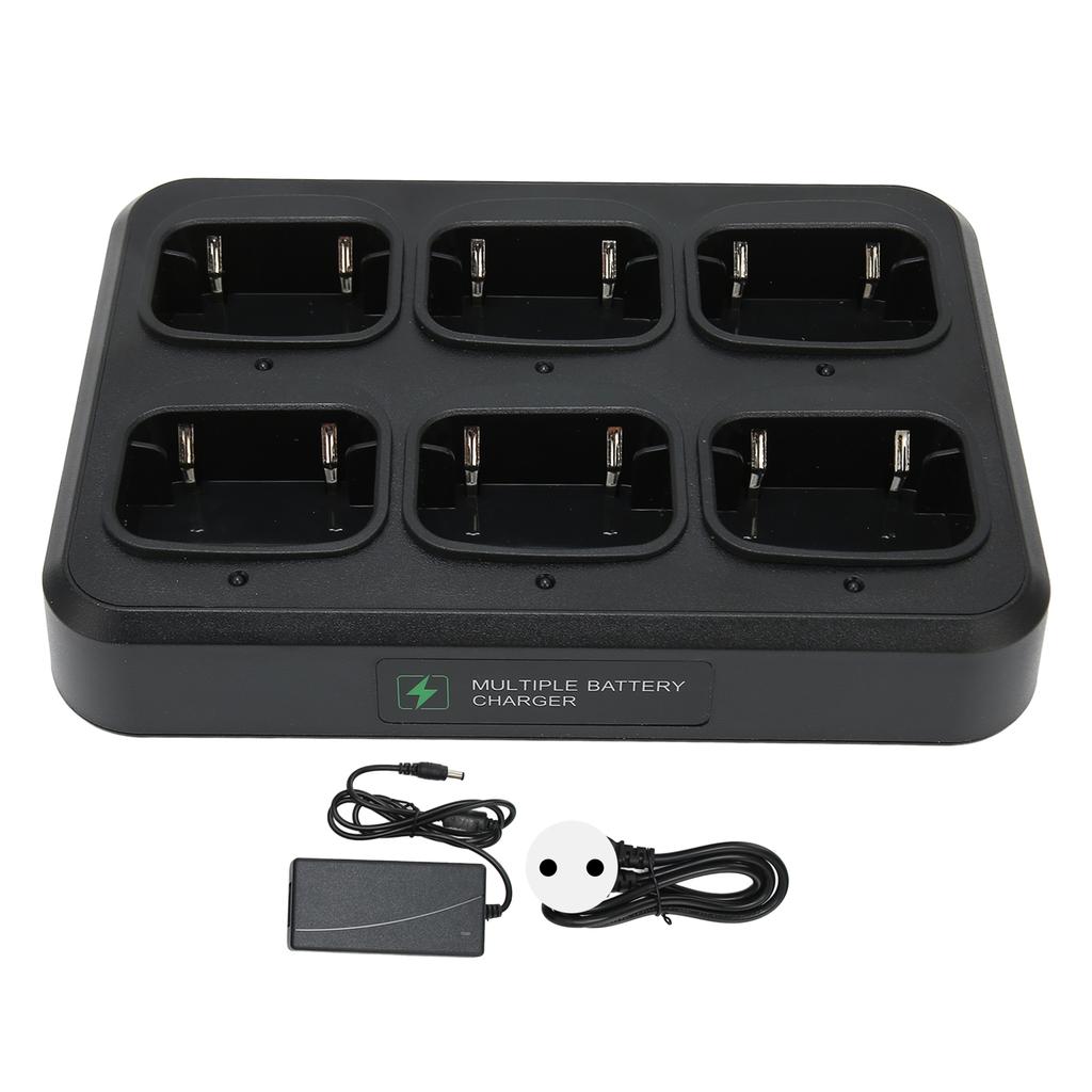 6 Way Walkie Talkie Charging Base Safe Fast Charging Radio Charger for MD‑390 MD‑398 MD‑368 MD‑580