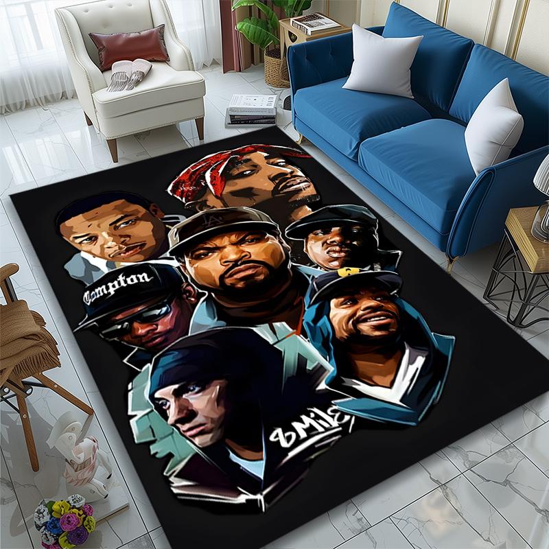 1pc Office Carpet, Anime Warrior Group Chair Rug, Living Room Printed Area Rug, Home Chair Floor Mat