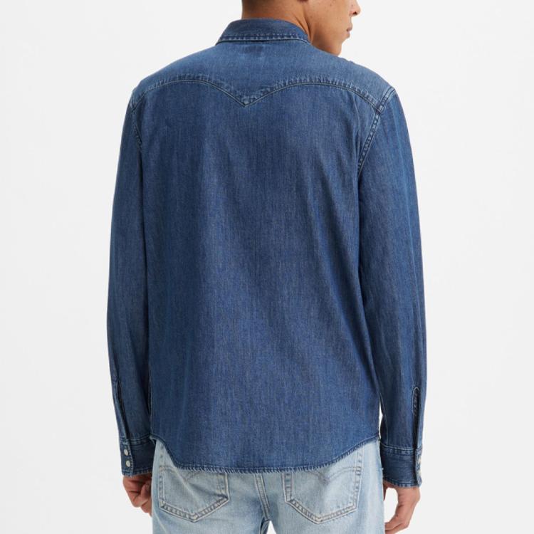 Levis Džínová košile s čtvercovým límcem a dlouhým rukávem Pánské košile Tmavě modrá 85745-0073