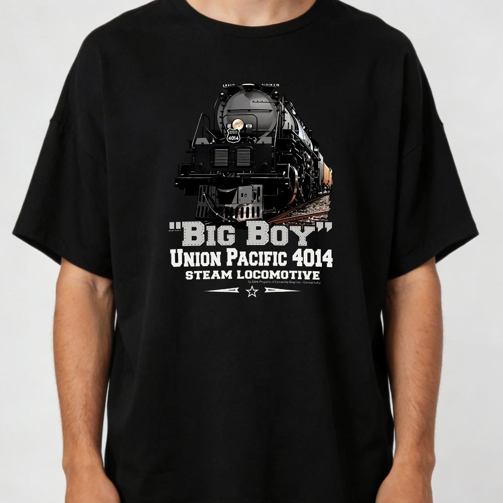 Best Choice Men'S Big Boy 4014 Steam Locomotive T-Shirt Black Featuring Classic Locomotive Desi