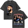 Washed Vintage Rapper Drake for All The Dogs Tshirt Men Women Hip Hop Fashion Pop Music T Shirt  Cotton Short Sleeve Tshirt
