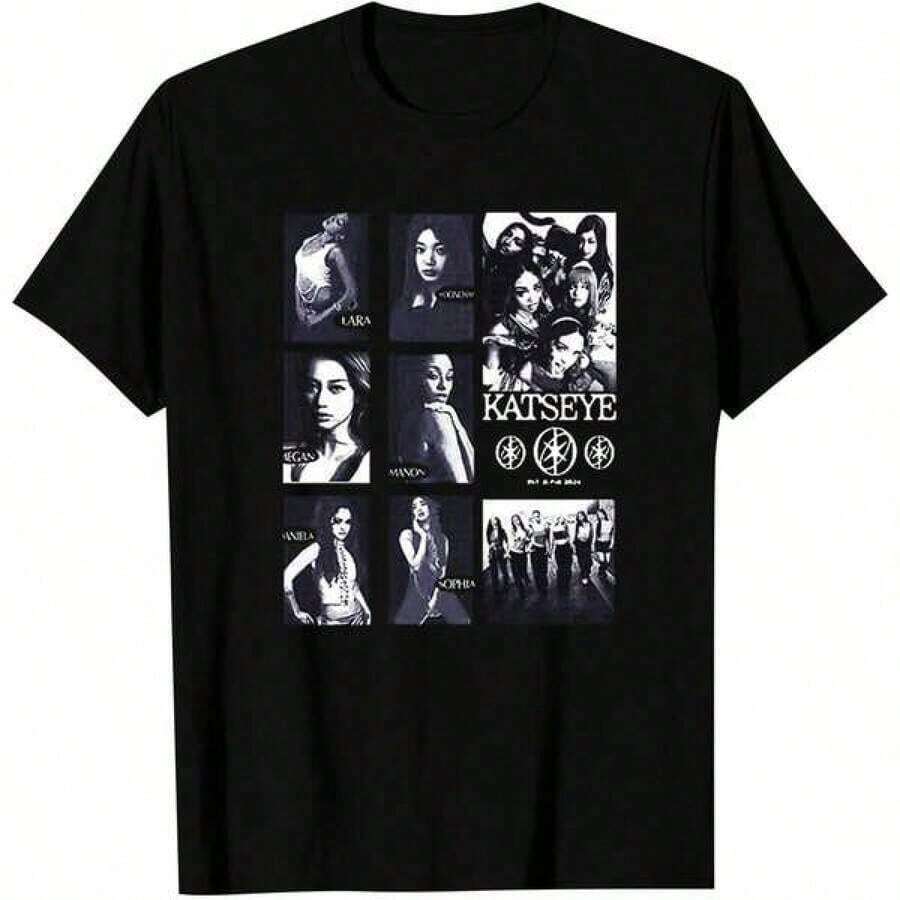 Y2k TShirt Unisex Korean Fashion Katseye The Beautiful Chaos Tour TShirts ShortSleeved Round S