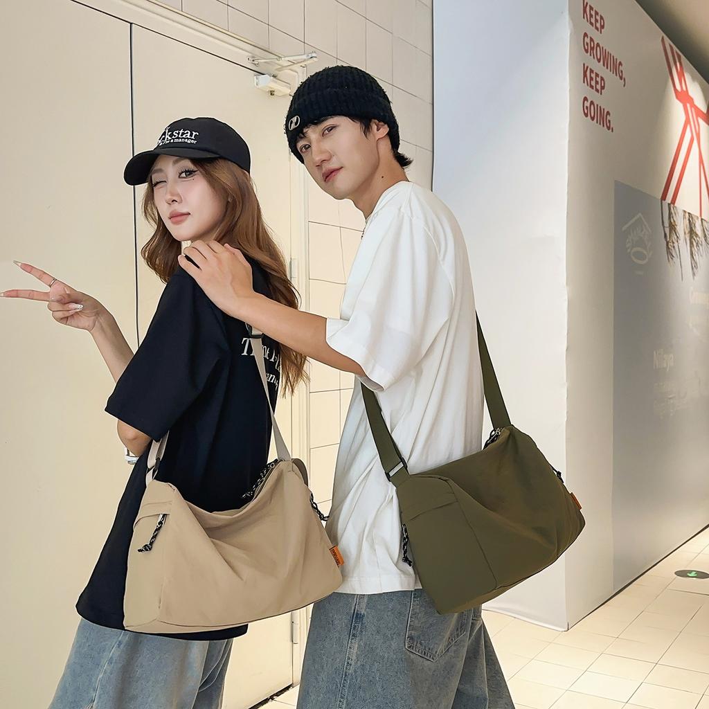 Large Capacity Simple Workwear Style Crossbody Bag Women's Solid Color Lightweight Tote Bag 2025 Autumn New Sports Shoulder Bag