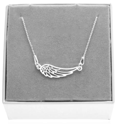Srebrny Naszyjnik Skrzydełko Skrzydła Skrzydło Ażur Wings Srebro 925 45 Cm