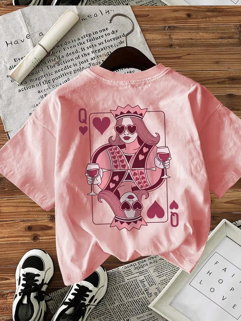 Gothic Streetwear 100% Cotton Women's Graphic Girl Print T-Shirt Y2k Crew Neck Short Sleeve Top Vintage Shirt Harajuku