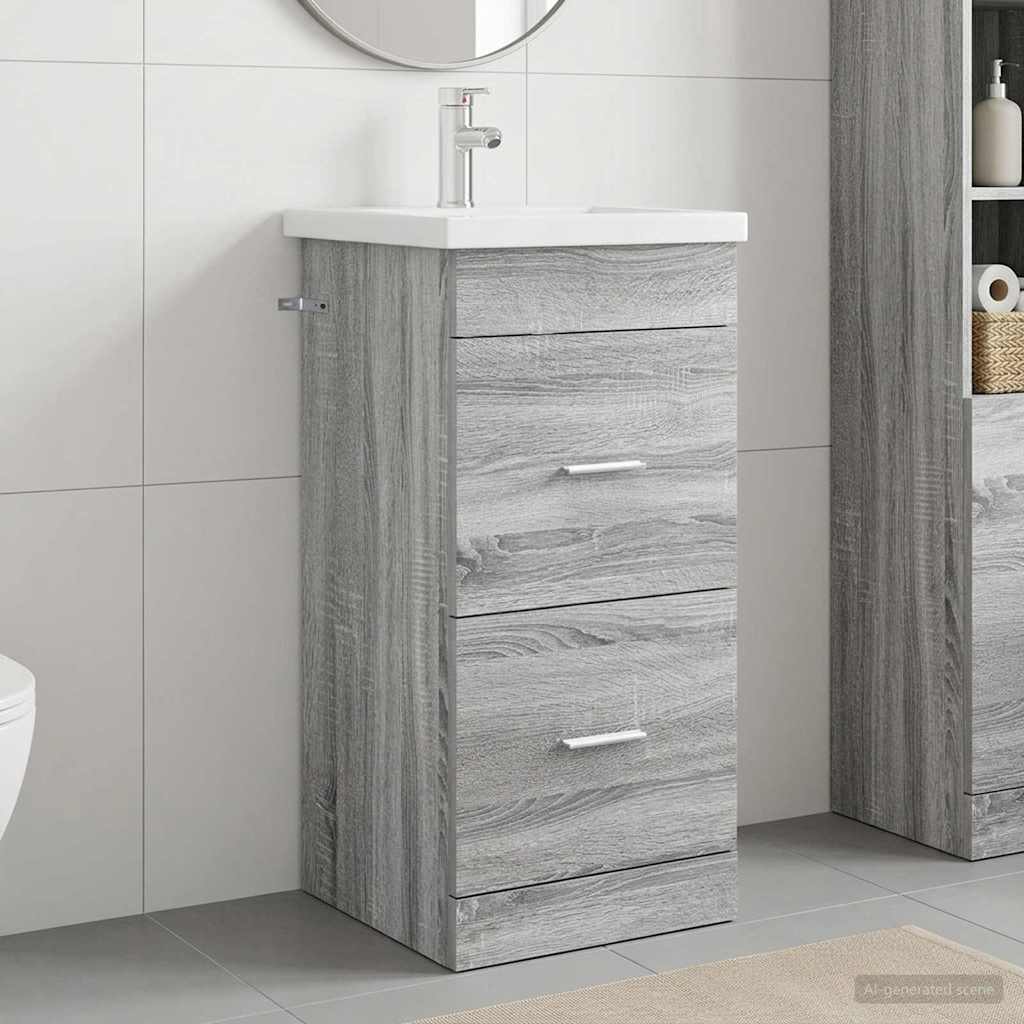 Bathroom Cabinet with Sink Grey Sonoma 42 x 40 x 84.5 cm