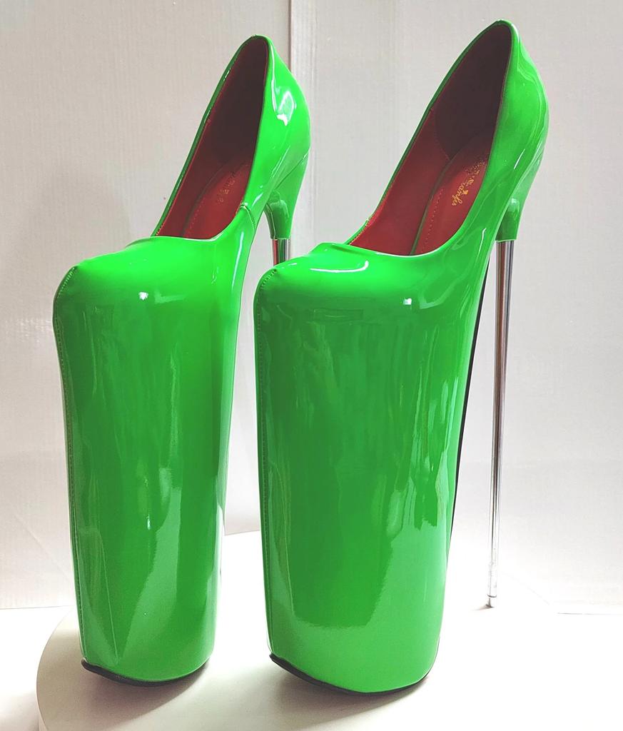 Fashion 2025 Ultra-high Skinny Heels 30cm Patent Skin Fish Mouth 19cm Single Shoe Runway Sexy Big Size Women's Shoes Sky High 34-43yards