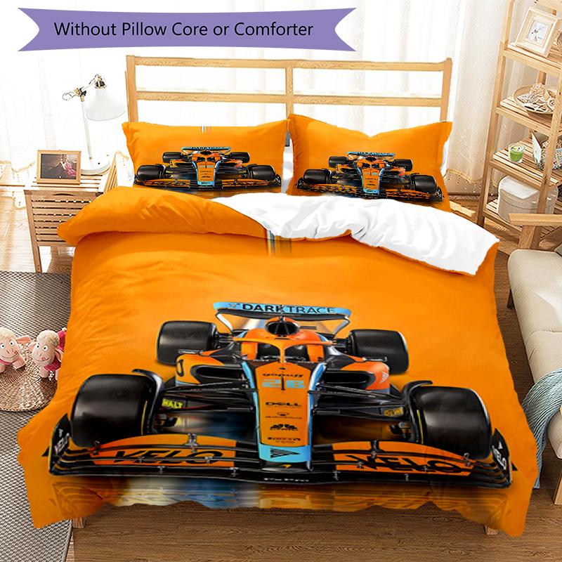 3pcs Landos Norris Racing1 Design Cover Set - HD Printed Bedding with 1 Cover and 2 Pillowcases - Perfect for Home and Dorm Decor