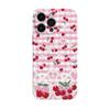Korean Ins Sweet Girl Wind Pink Grid Cherry Mobile Phone Case Apple 17Pro Anti-drop All-inclusive Film Case iPhone14pm